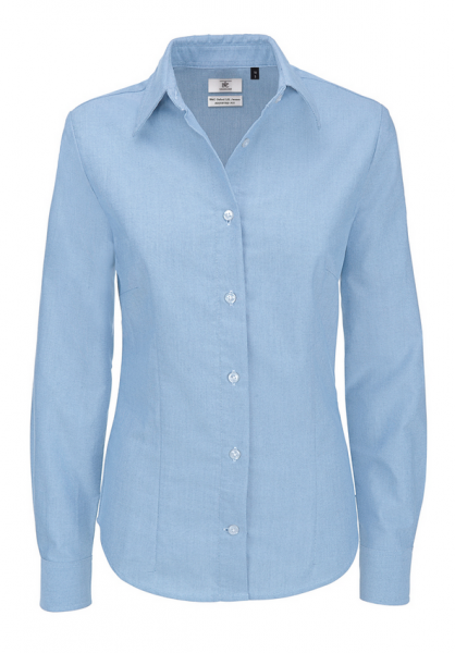 Damen Bluse Oxford Langarm